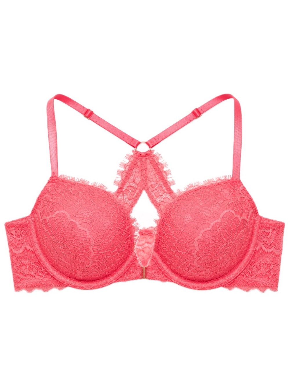 Victoria's Secret Hot Pink Lace Push-Up Bra
